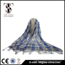 Nueva bufanda 2015 del mantón del tartán del mantón de la bufanda de las borlas del enrejado del algodón de las mujeres 2015